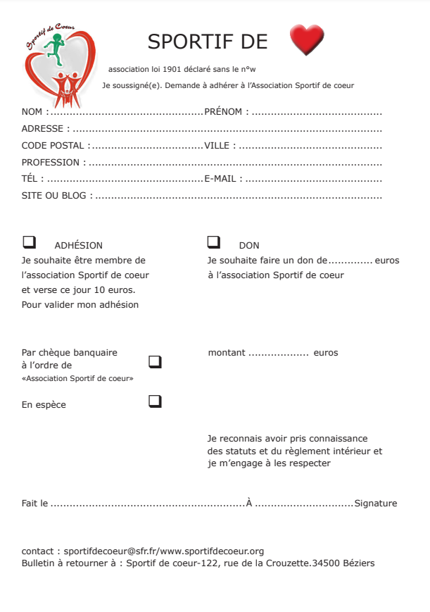 Visuel du bulletin d'adhésion